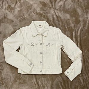 Free People Ivory/Ecru Denim Jacket Women’s XS